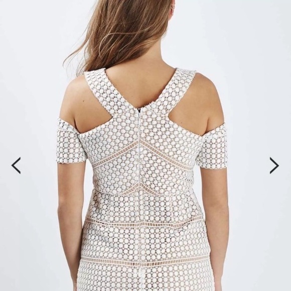 TopShop Cold Shoulder Lace Dress. Size 2 - Picture 7 of 8